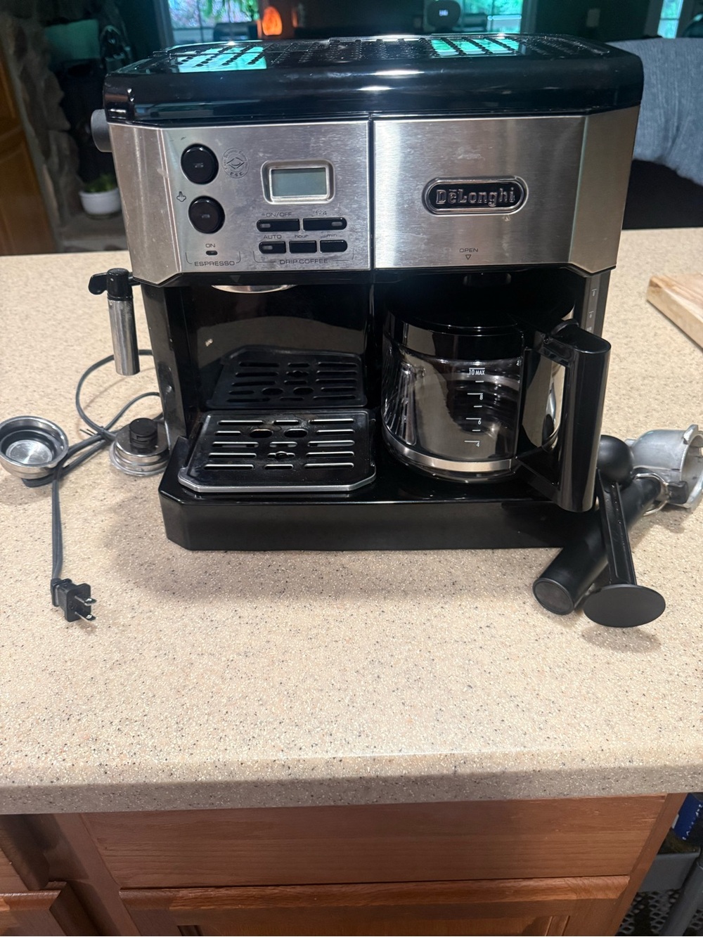DeLonghi 2-in-1 Espresso and Drip Coffee Maker - Black/Stainless